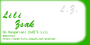 lili zsak business card